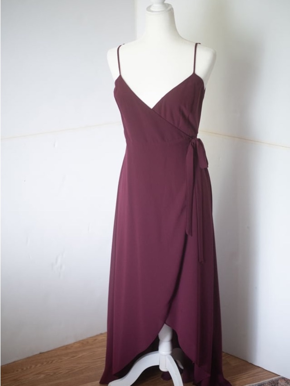 Show Me Your MuMu Burgundy Spaghetti-Strap Wrap Maxi Dress